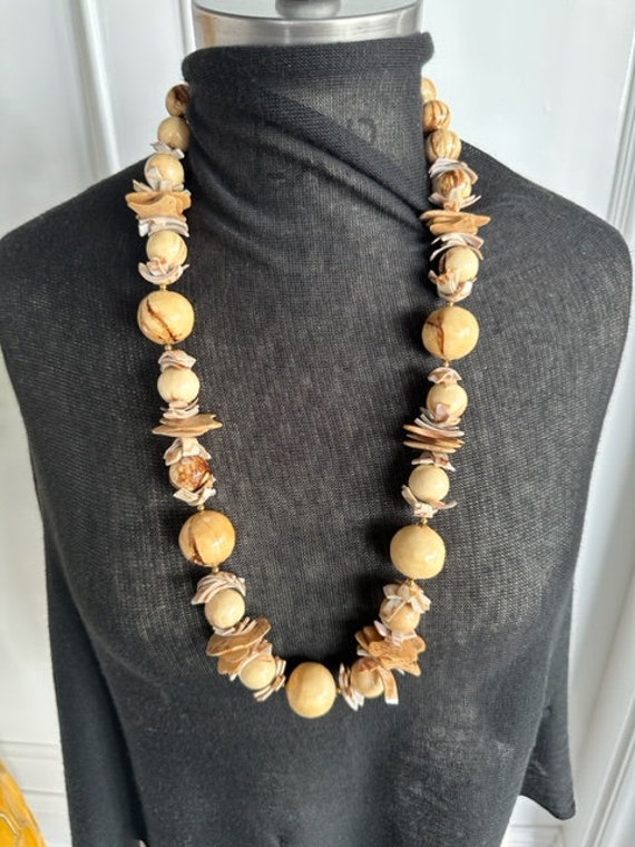 Miriam Haskell Signed Chunky Shell, Nuts and Wood… - image 9