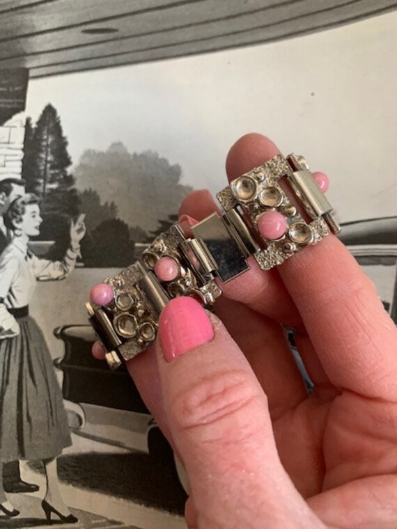 1960s Tiny Bubbles Silver Tone Link Bracelet, 60s… - image 7