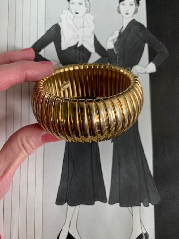 1980s Givenchy Gold Chunky Bangle, 80s Givenchy B… - image 2