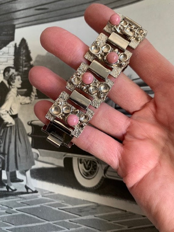 1960s Tiny Bubbles Silver Tone Link Bracelet, 60s… - image 6