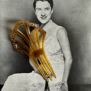 Vintage Celluloid Paste Rhinestones Comb, Art Deco Celluloid Rhinestone Hair Piece, Art Deco Comb, Vintage Hair Accessory
