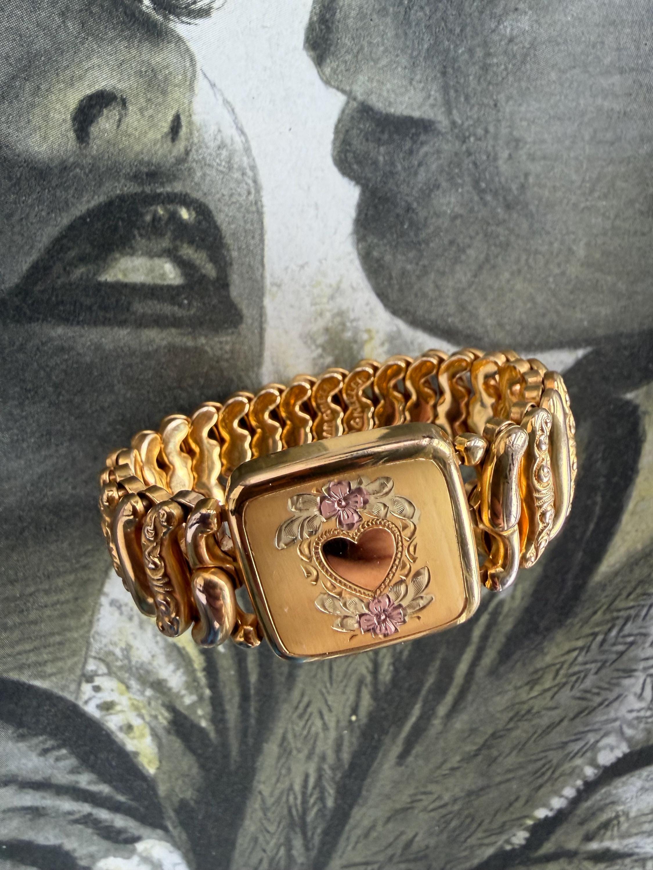 1940s Sweetheart Expansion Bracelet American Queen Pitman and