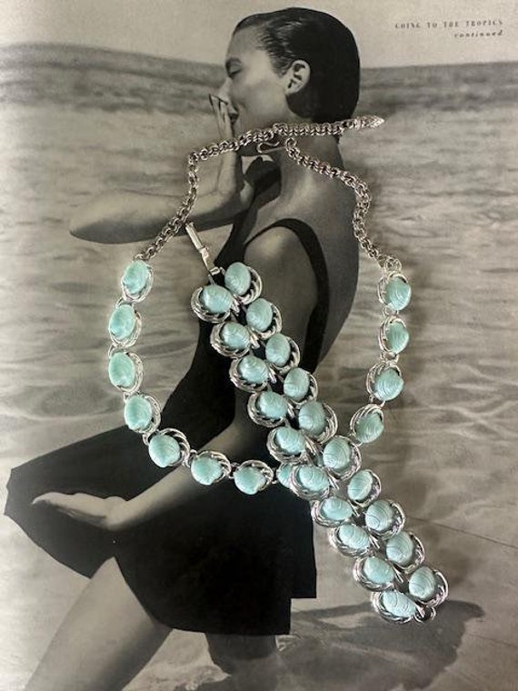 Rearviewreflections2 50s Blue Lucite Shell Jewelry Set 50s Thermoset Light Blue Shell Jewelry Mcm Thermoset Jewelry Thermoset Jewelry Set Thermoset Necklace