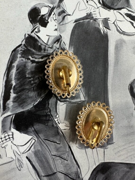 Cameo with Tiny Pearls Earrings, Cameo Earrings, … - image 4