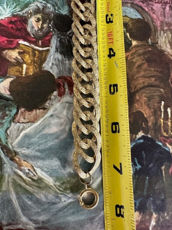 1910s Antique Chunky Ornate Chain Link Bracelet A… - image 8