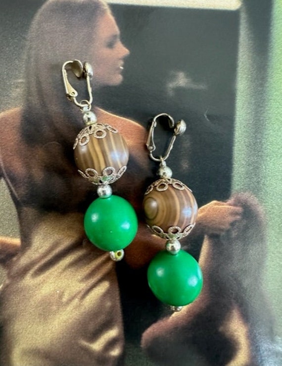 60s Authentic Gum Ball Dangle Earrings. 60s Dangl… - image 1