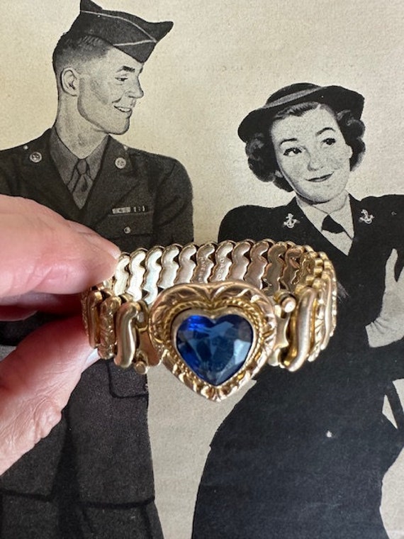 40s Gold Filled Sweetheart Expansion Bracelet, 40s