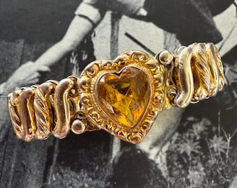 1940s Red Sweetheart Expansion Bracelet DFB Carmen Signed Vintage