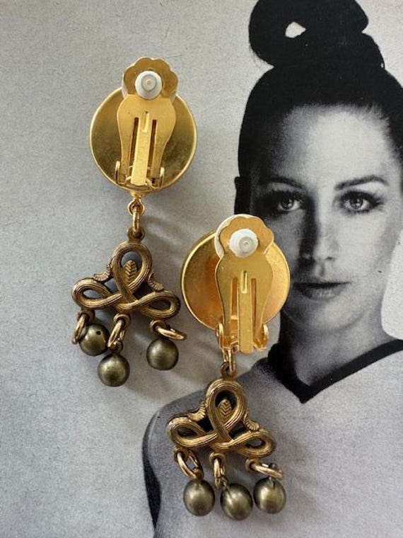 Vintage Oriental Inspired Dangle Drop Earrings, A… - image 8