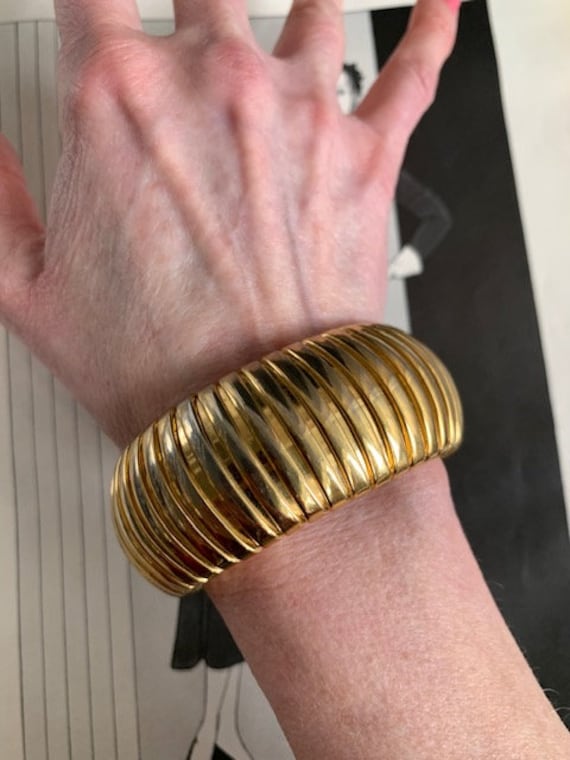 1980s Givenchy Gold Chunky Bangle, 80s Givenchy B… - image 3