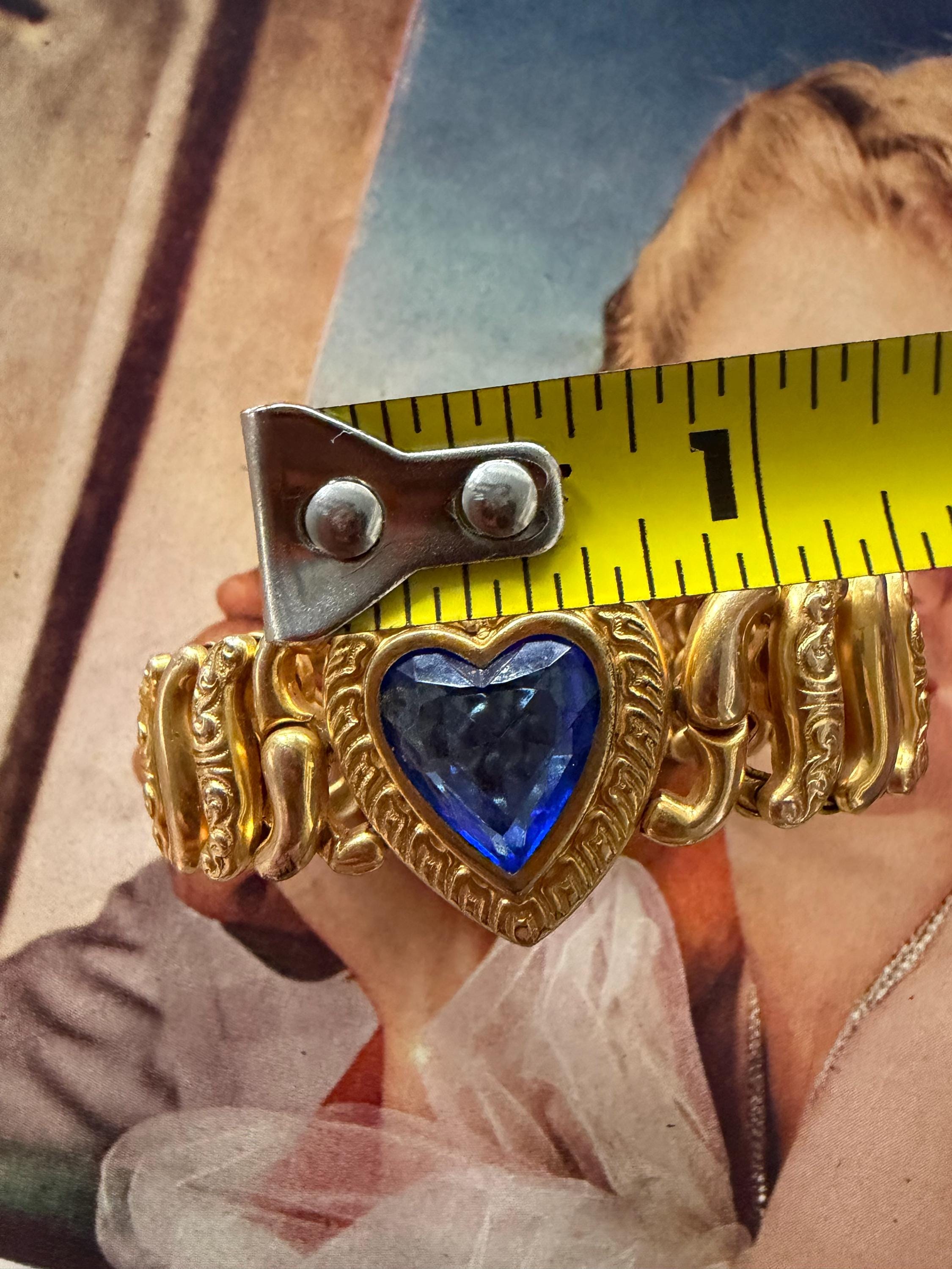 1940s Dark Blue Sweetheart Expansion Bracelet American Queen