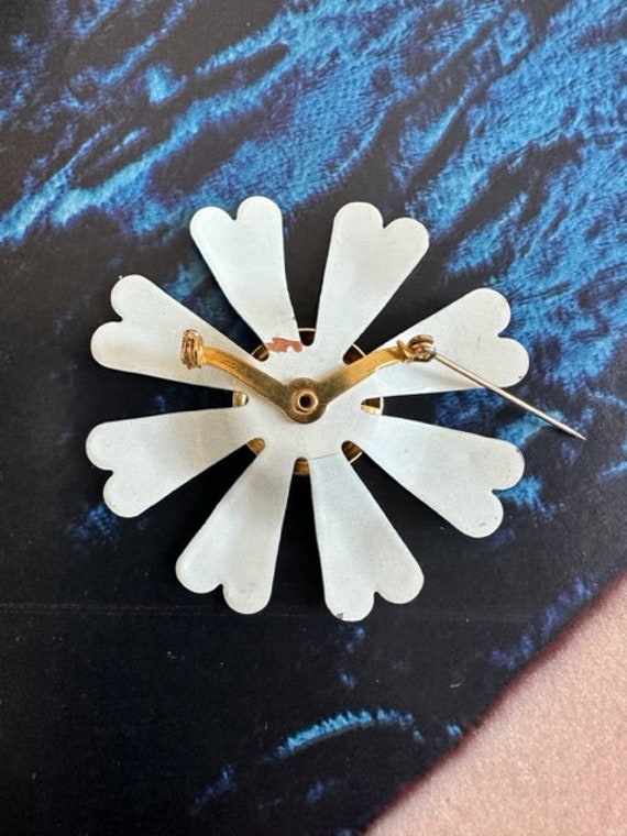 60s Flower Pin, 60s Blue Flower Brooch, Hippie Fl… - image 10
