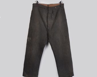Vintage french workwear pants stripped trousers made in France circa 1930-40