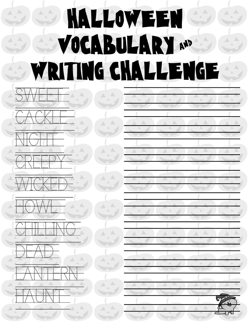 Halloween All Caps Writing Worksheet Etsy