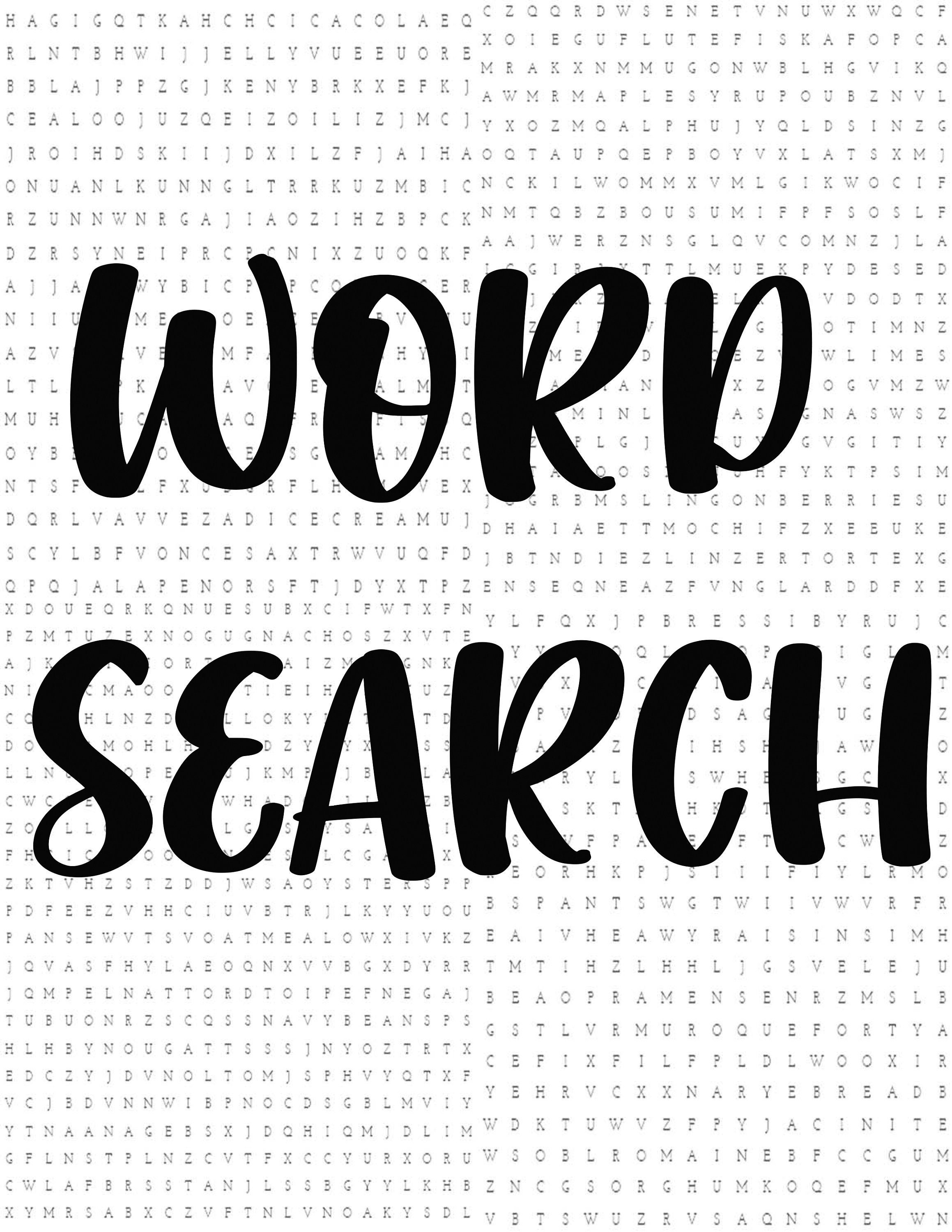 Word Search Printable Worksheets - Etsy