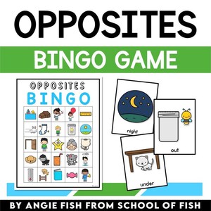 Opposites Bingo | Printable Bingo Cards | Bingo Game Download | Bingo ...