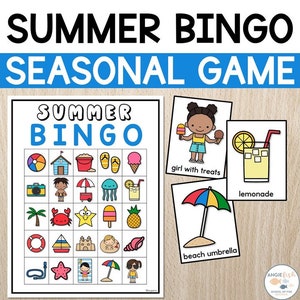 Zomerbingo | Afdrukbare bingokaarten | Bingospel downloaden | Bingokaarten voor 30 | Zomerfeestactiviteit | Zomer spel