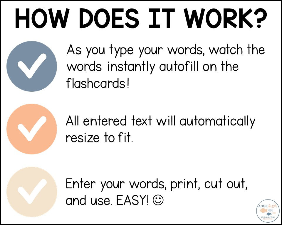 Flashcard Template, Flashcard Printable, Flashcards for Kids