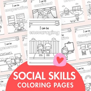 Social Skills Coloring Pages, Manners Coloring, Character Education, SEL Coloring, Manners Coloring Pages, Kindergarten Coloring Pages
