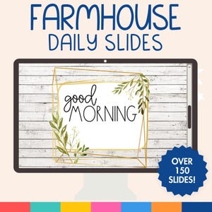 Slides Template, Farmhouse Slides, Farmhouse Slide Templates, Farmhouse Slide Deck, Google Slides for Teachers, Google Slides Teacher
