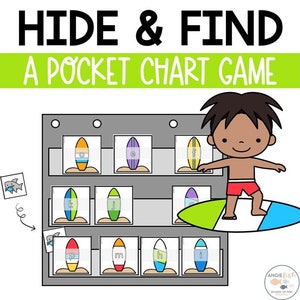 Pocket Chart-spellen | Verstoppertje spel | Zakdiagramactiviteiten | Verberg zoekspel | Letteridentificatiespel | Wetenschap van het lezen