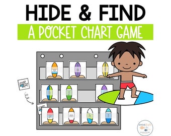 Pocket Chart-spellen | Verstoppertje spel | Zakdiagramactiviteiten | Verberg zoekspel | Letteridentificatiespel | Wetenschap van het lezen