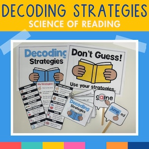 Decoding Strategies | Science of Reading Decoding Strategies | Decoding Bookmarks & Posters | Decoding Posters | Phonics Strategies