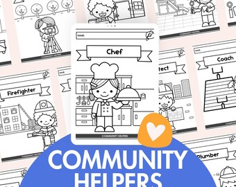 Community Helpers Coloring Pages, Preschool Kindergarten (Digital Download)