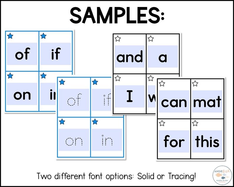 Flashcard Template, Flashcard Printable, Flashcards for Kids