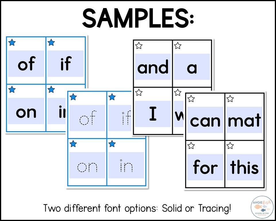 Flashcard Template, Flashcard Printable, Flashcards for Kids