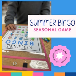 Summer Bingo | Printable Bingo Cards | Bingo Game Download | Bingo Cards for 30 | Summer Party Activity | Summer Game