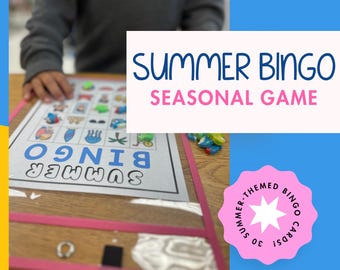 Juego de bingo de verano / 30 tarjetas imprimibles, actividad para fiestas (descarga digital)