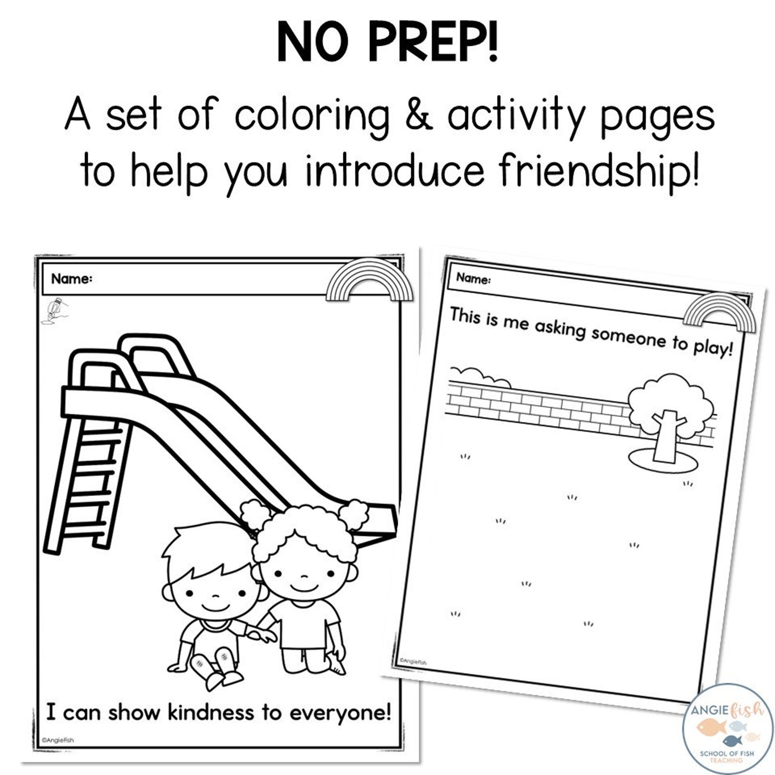Friendship Coloring Pages, Friendship Coloring, Character Education ...
