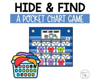 Pocket Chart-spellen | Verstoppertje spel | Zakdiagramactiviteiten | Verstoppertje Alfabetspel | Letteridentificatiespel | Zakgrafieken