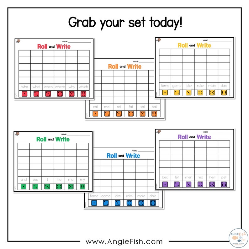 Roll and Write Make Your Own Game Editable Roll and Write Roll and Write the Letter Editable