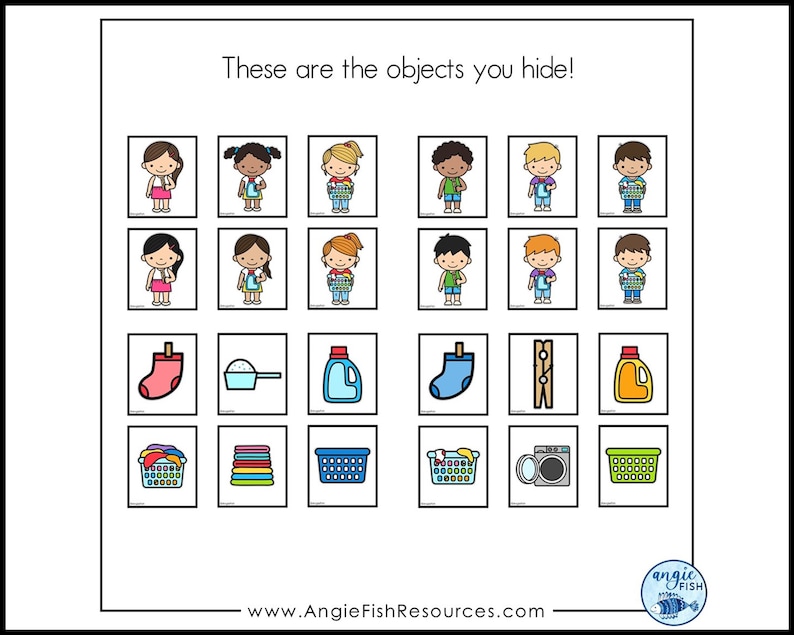 Pocket Chart Games Hide and Find Game Pocket Chart Etsy