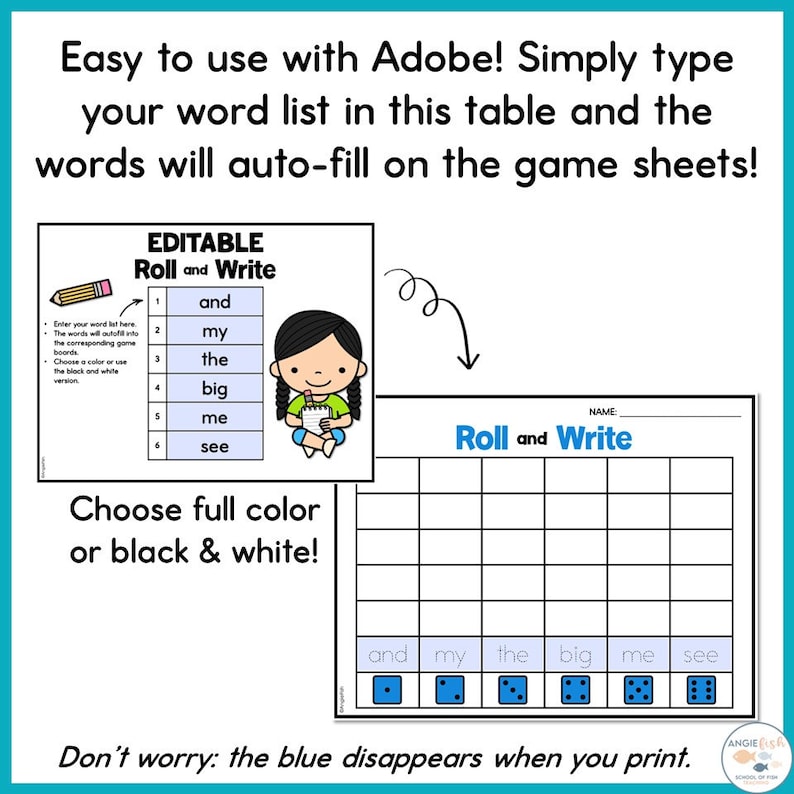 Roll and Write Make Your Own Game Editable Roll and Write Roll and