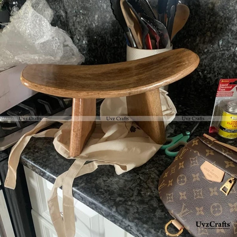 Uvz Crafts Meditation Bench Wood, Kneeling Wooden Stool, Portable with Travel Bag, Foldable, Ergonomic & Durable Design, Comfort Bench for Deeper & Longer Meditation, Perfect for Yoga, Seiza