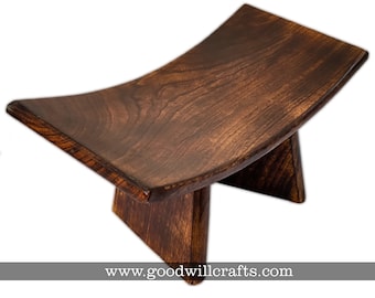 Handmade Mango Wood Foldable Meditation Bench: Ergonomic Kneeling Stool