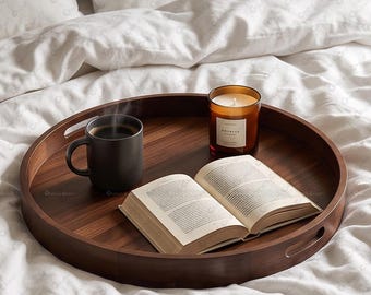 Handmade Teak Wood Ottoman Tray, Oversized Serving Tray, Farmhouse Decor