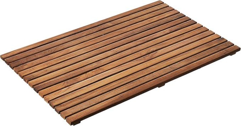 Slatted Mat Teak Wood Bath Mat: Eco-friendly Non-slip Spa Shower Mat - Etsy