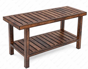 Handmade Mango Wood Shower Bench: Solid Teak Bath & Spa Stool (36"x14"x18")