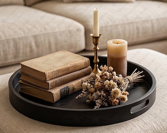 Handmade Oversized Teak Wood Ottoman Tray, Farmhouse Serving Tray, Breakfast in Bed (Personalized)