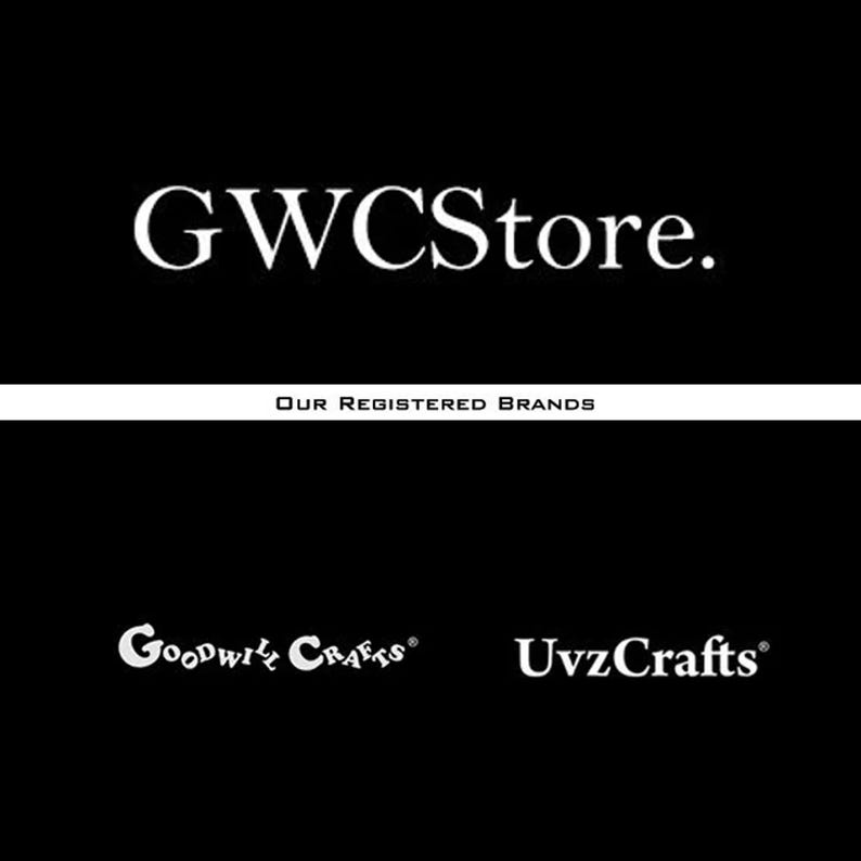 May include: GWCStore logo with the text "Our Registered Brands" and two brand logos: Goodwill Crafts and UvzCrafts.