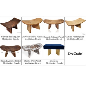 Handmade Mango Wood Meditation Bench: Seiza Posture Stool