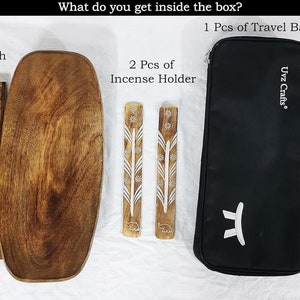 Uvz Crafts Meditation Bench Wood, Kneeling Wooden Stool, Portable with Travel Bag, Foldable, Ergonomic & Durable Design, Comfort Bench for Deeper & Longer Meditation, Perfect for Yoga, Seiza
