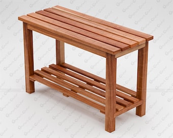 Handmade Teak Wood Bench, Entryway and Hallway Bench, Farmhouse Wooden Bench, Hallway Bench, Shoe Storage Bench, Rustic Entryway Furniture