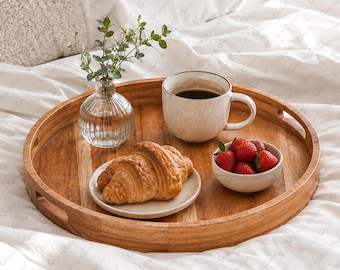 Handmade Teak Wood Ottoman Tray, Oversized Serving Tray, Farmhouse Decor