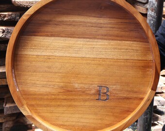 Handmade Teak Wood Ottoman Tray, Oversized Serving Tray, Farmhouse Decor