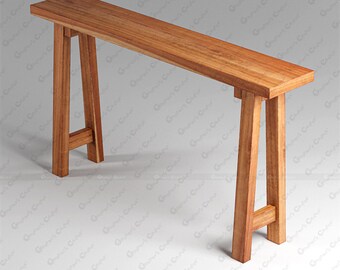 Handmade Teak Wood Slim Bench, Rustic Narrow Entryway Bench, Small Hallway Bench, Teak Finish Bench, Minimalist Entryway Furniture